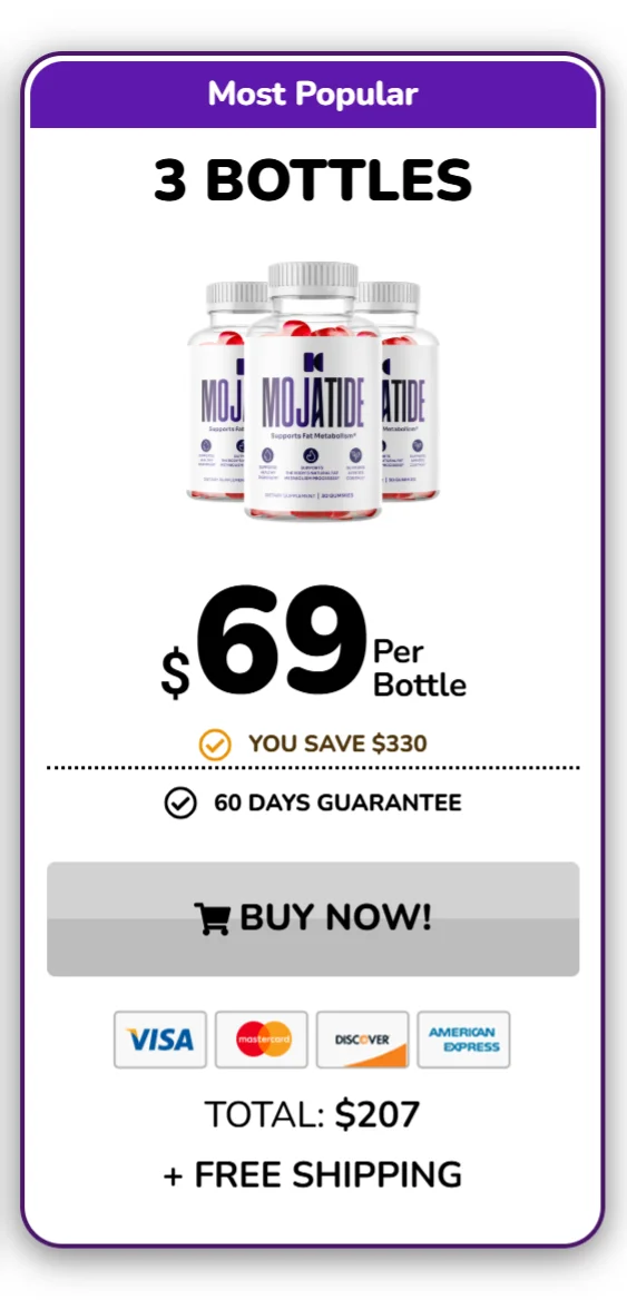 Mojatide™ 3 bottles pricing